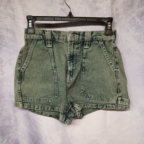 wild fable Pants - Wild Fable Green/Blue Denim High‎ Waisted Shorts